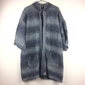 Chico’s Knit Wool Short Sleeve Sweater Zip Up